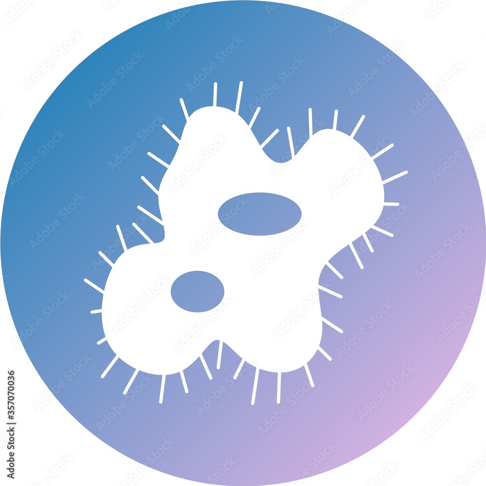 Poster coronavirus in circle icon with colorful smooth gradient color. bacteria, microbes and virus sign an
