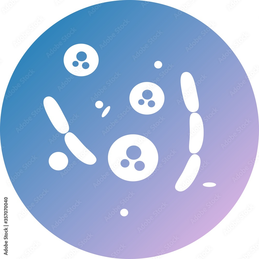 Poster coronavirus in circle icon with colorful smooth gradient color. bacteria, microbes and virus sign an
