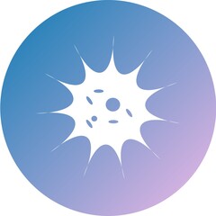 Coronavirus in circle icon with colorful smooth gradient color. Bacteria, microbes and virus sign and symbol in flat design health with element for mobile concept and web apps.