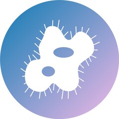 Coronavirus in circle icon with colorful smooth gradient color. Bacteria, microbes and virus sign and symbol in flat design health with element for mobile concept and web apps.