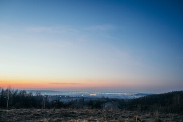 A rainbow over a field