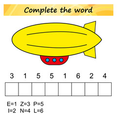 Fototapeta premium worksheet for preschool kids. Words puzzle educational game for children. Place the letters in right order.