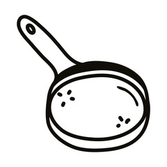 Frying pan line style icon vector design