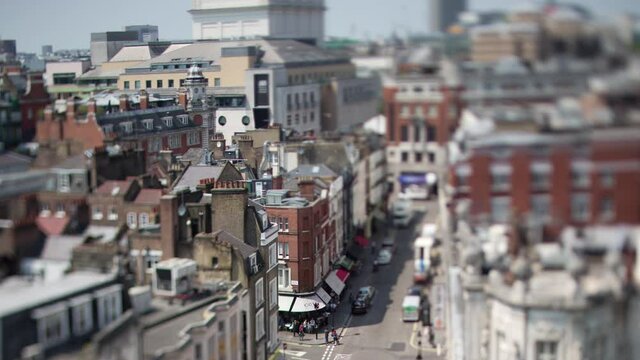 Time lapse tilt shift footage of Covent Garden, London, England, UK