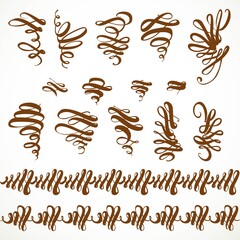 Сalligraphic flourishes decorative elements for design on a white background 1