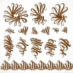 Сalligraphic flourishes decorative elements for design on a white background