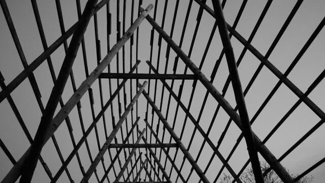 old wooden stockfish structure