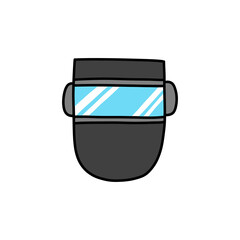 welding mask doodle icon, vector illustration