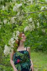 young woman in a forest