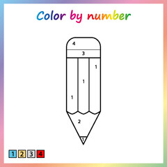 Worksheet for education. painting page, color by numbers. Game for preschool kids.