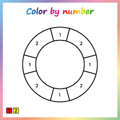 Worksheet for education. painting page, color by numbers. Game for preschool kids.