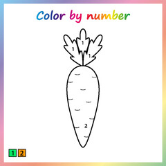 Worksheet for education. painting page, color by numbers.  Game for preschool kids.