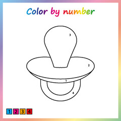 Worksheet for education. painting page, color by numbers.  Game for preschool kids.