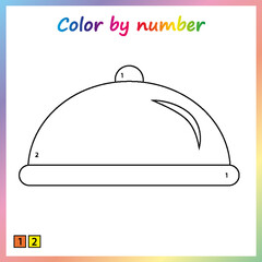 Worksheet for education. painting page, color by numbers. Game for preschool kids.