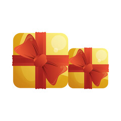 yellow gifts boxes presents icon