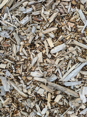Сlose up of a pile of wood chips