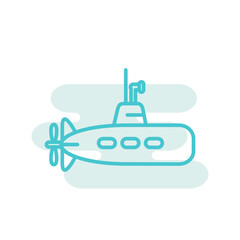 Submarine icon design template illustration