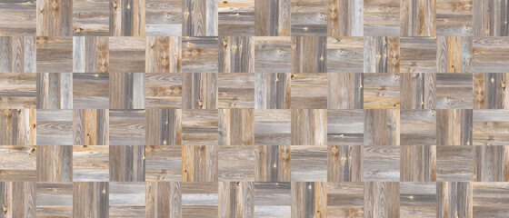 Square pattern wooden plank  background panorama