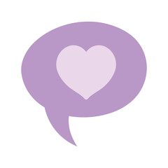 love heart romantic speech bubble isolated icon design white background