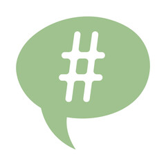 speech bubble hashtag social media isolated icon design white background