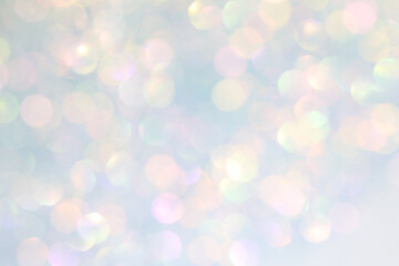Abstract bokeh lights with soft light background.  holidays background with champagne. 