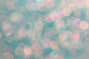 Abstract bokeh lights with soft light background.  holidays background with champagne. 