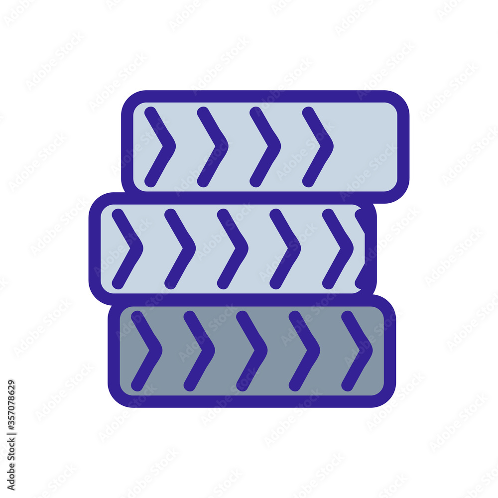 Poster wheels heap on paintball track icon vector. wheels heap on paintball track sign. isolated color symb