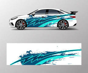 modern stripe for racing car wrap, sticker, and decal design vector. © Saiful