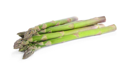 Fresh raw asparagus isolated on white. Healthy eating