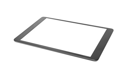 Tablet computer with blank screen isolated on white. Modern gadget