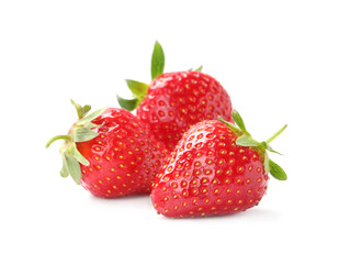 Delicious fresh ripe strawberries isolated on white