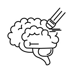 alzheimer disease, brain amnesia, decrease in mental human ability line style icon