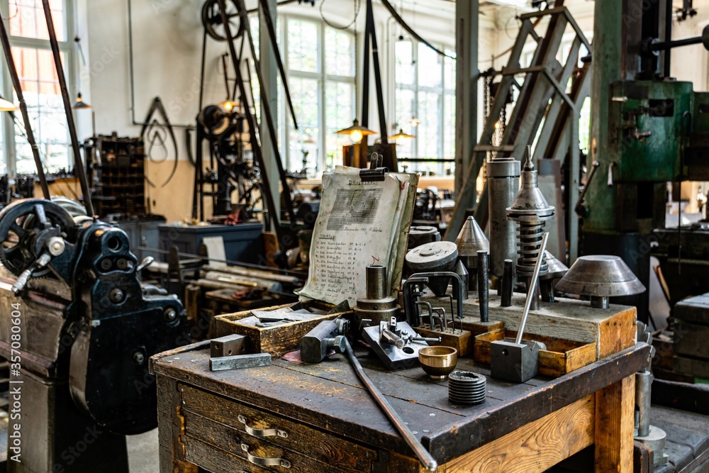 Sticker Industrial factory with old machinery