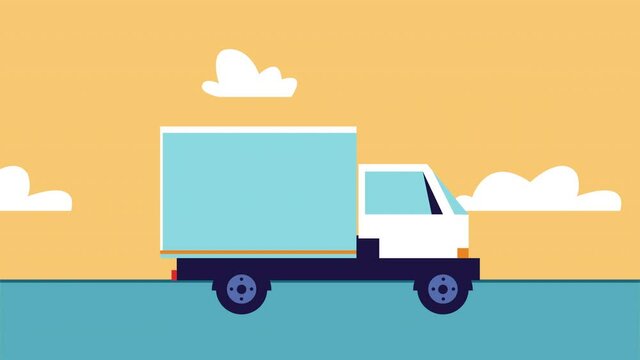 delivery service truck vehicle animation