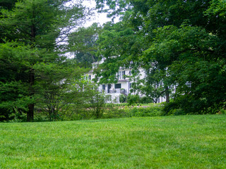 park and garden in an arboretum in late spring