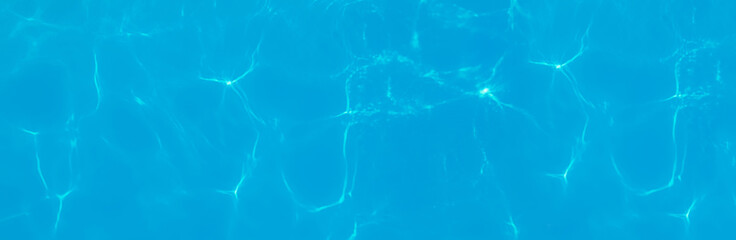 Swimming pool water as background, top view. Banner design