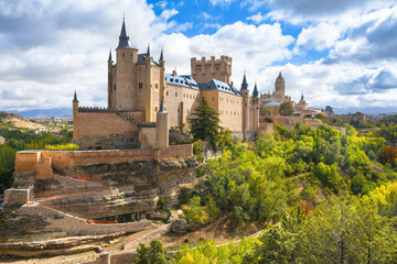Beautiful view of Segovia Alcazar - Castle of Segovia - Spain