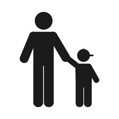 pictogram man with a boy, silhouette style