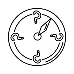 alzheimer disease, clock confusion with time, decrease in mental human ability line style icon
