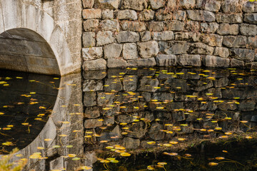 Reflection of arch in pond
