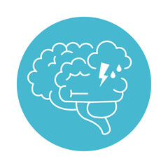 alzheimer disease, brain intellectual decrease in mental human ability color block style icon