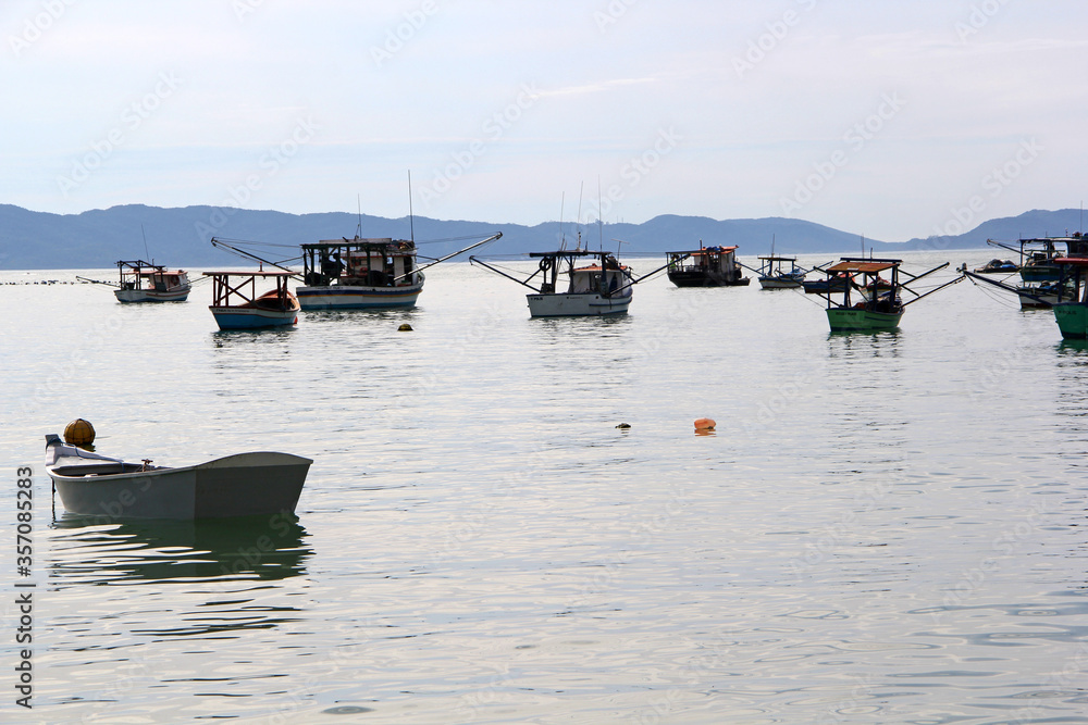 Wall mural boat