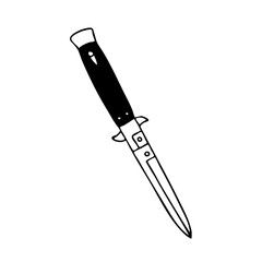 knife traditional tattoo flash, vector illustration