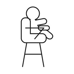 pictogram Baby boy sitting on high chair, line style