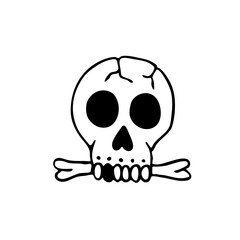 skull traditional tattoo flash, vector illustration