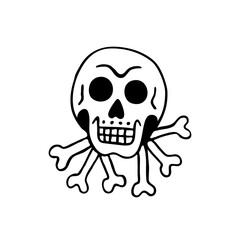 skull traditional tattoo flash, vector illustration