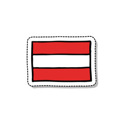 Flag of Austria doodle icon, vector illustration