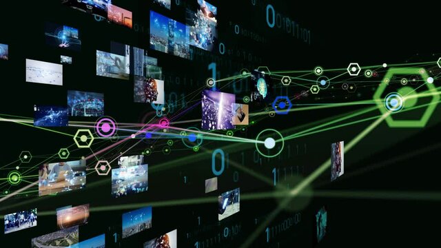 Visual contents concept. Social networking service. Streaming video. communication network. - Powered by Adobe