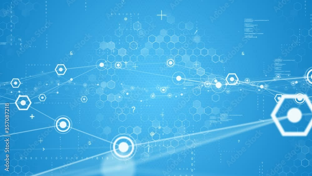 Poster Communication network concept in cyberspace. Abstract background.