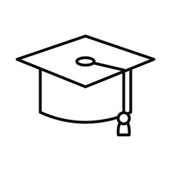 graduation cap icon, line style